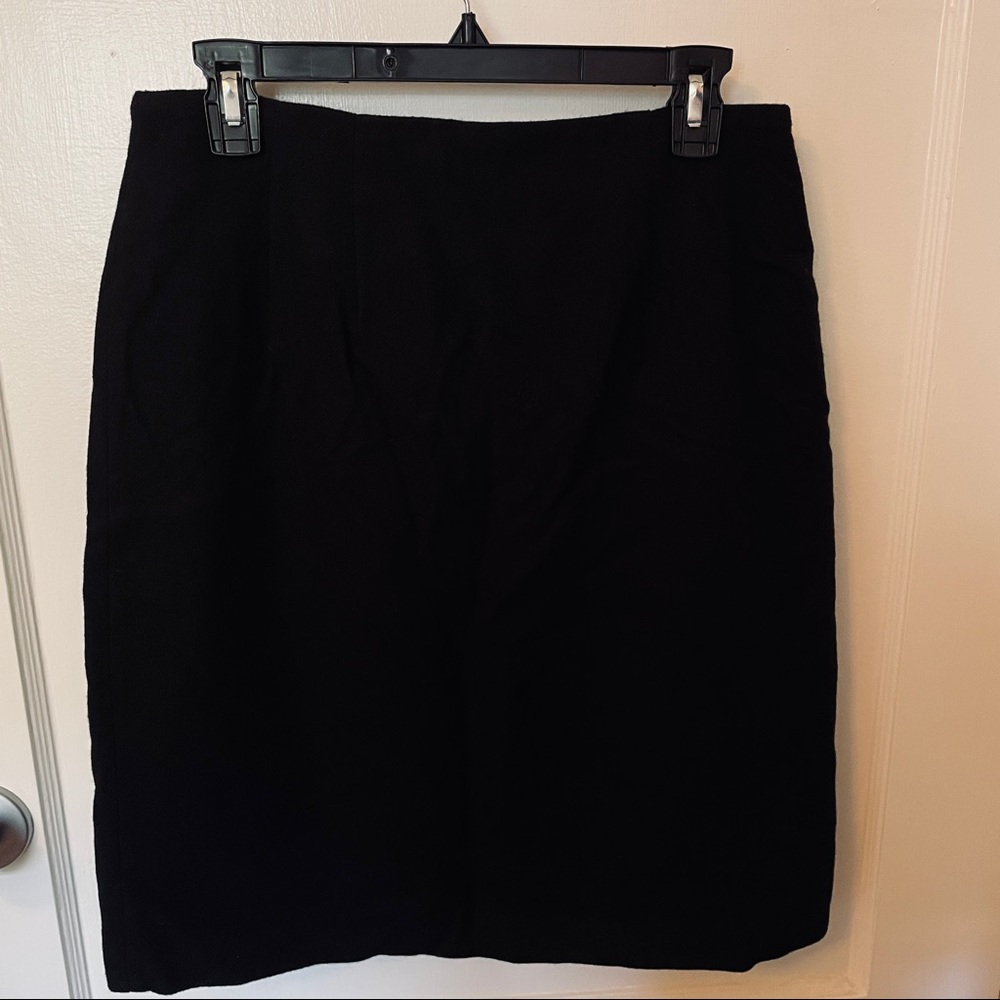 Vintage black, wool pencil skirt